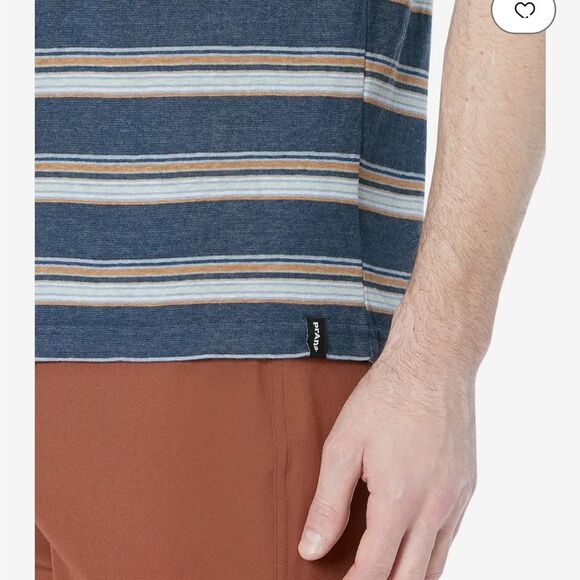 Prana Cardiff short sleeves shirt with chest pocket Nautical Stripe size small - Picture 10 of 11